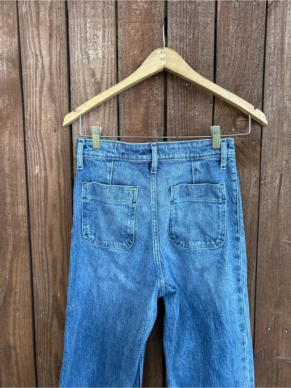 Free Assembly Medium Acid Wash Wide Leg High Rise Jeans - Image 4