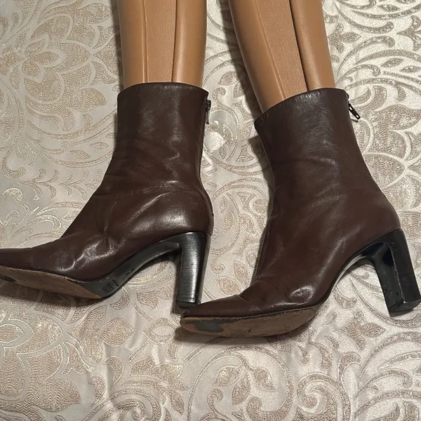 Anne Klein Dark Brown Heeled Boots - Image 2