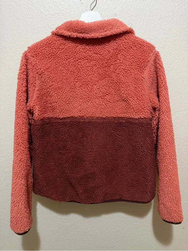 L.L. Bean Sherpa Fleece Pullover Small Petite Mineral Red Rosewood Gorpcore - Image 2