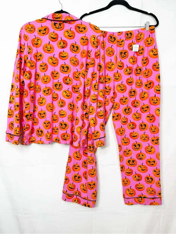BedHead PJs Jolly Jack-O-Lantern Long Sleeve Classic Stretch Jersey Pajama Set - Image 5
