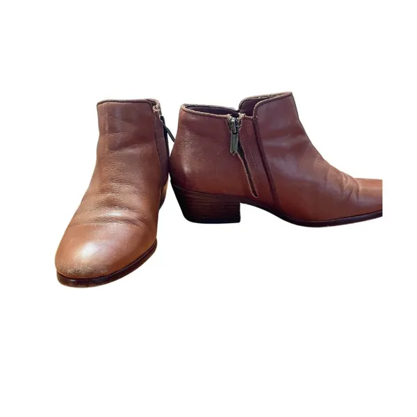 Sam Edelman Petty Leather side zip ankle bootie women’s‎ size 7 brown - Image 3