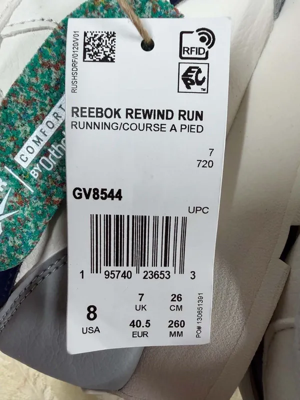 Reebok Rewind Run Sneakers GV8544 White Grey3 Blue Size 8 Men - Image 9
