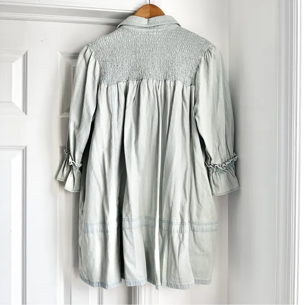NWT Free People Vanessa Denim Mini Dress Tunic in Blue Chill - Image 5