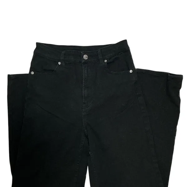 H&M Flare Wide-Leg Womens Black Jeans Size 4 - Image 4