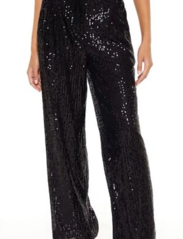 Forever 21 Black Wide Leg Sequin Pants - Size XS - NWT - Image 2