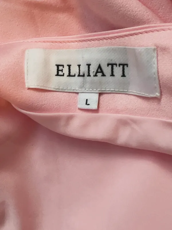Elliatt Pink Satin One Shoulder Maxi Dress Draped Slip Gown Formal Size L - Image 7