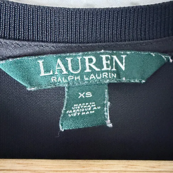 Lauren Ralph Lauren Top Women XS Black Lace Up Satin Trim Long Sleeve Equestrian - Image 4