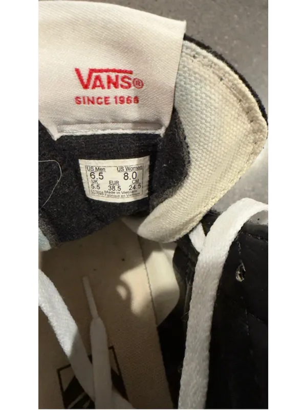 Women's Vans Sk8-Hi Black White Sneakers Size 8 - Image 9