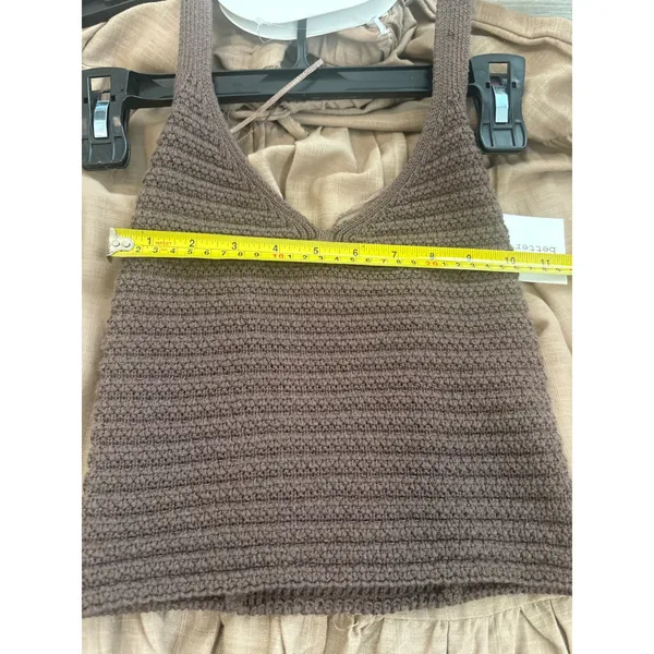 Better Together Crochet Halter Top and Tiered Maxi Skirt Set Brown Tan XS - Image 8