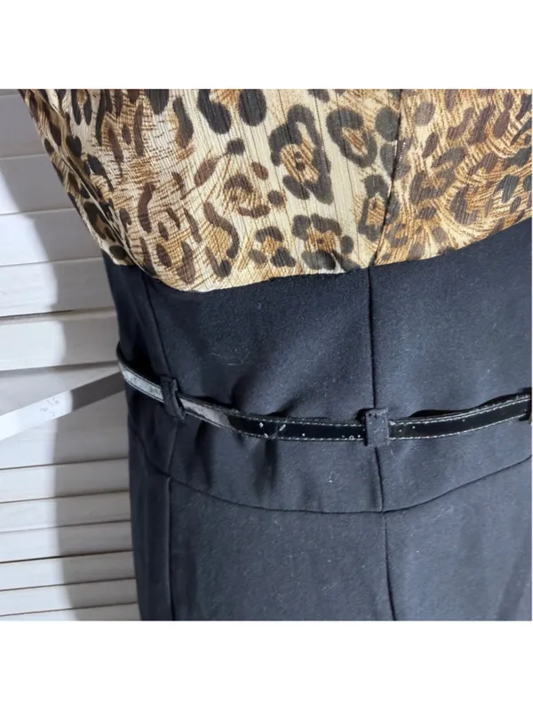 vintage Y2K dress animal print black sweetheart ruffles cocktail grunge glam 11 - Image 7