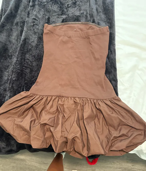 Strapless bubble dress Brown - Image 3