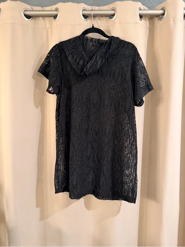 Coast to Coast Black Crochet Cover-Up Top - Image 3