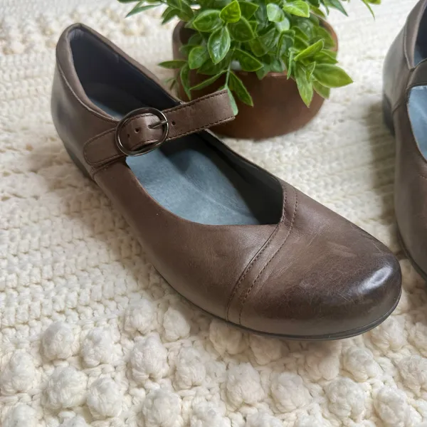 DANSKO Women’s 41 10.5 Fawna Mary Jane Wedge Comfort Shoe Chestnut Brown - Image 4