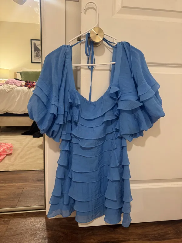 These Three Boutique Blue Ruffle Dress - Image 2