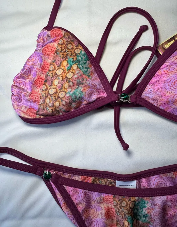 Strawberry MilkMob Bikini Set Top Medium Bottoms Large - Image 3