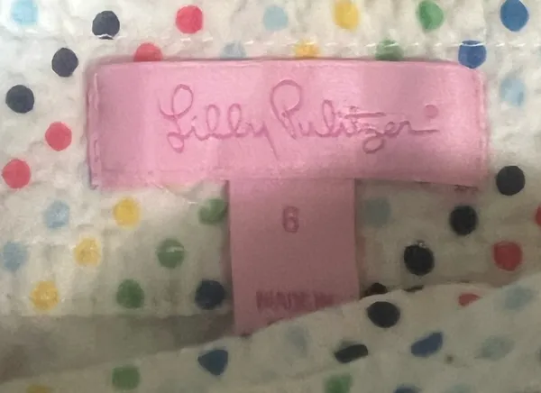 Lilly Pulitzer Multicolor Polka Dot Wrap Tie Waist A-Line Lined Skirt size6 - Image 4