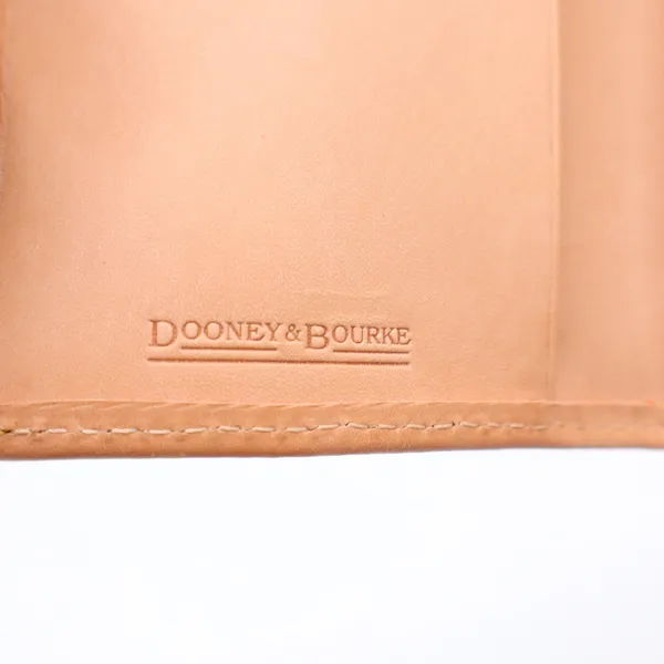 Dooney & Bourke Wallet Womens OS Continental Pebbled Leather Grey Tan Excellent - Image 5