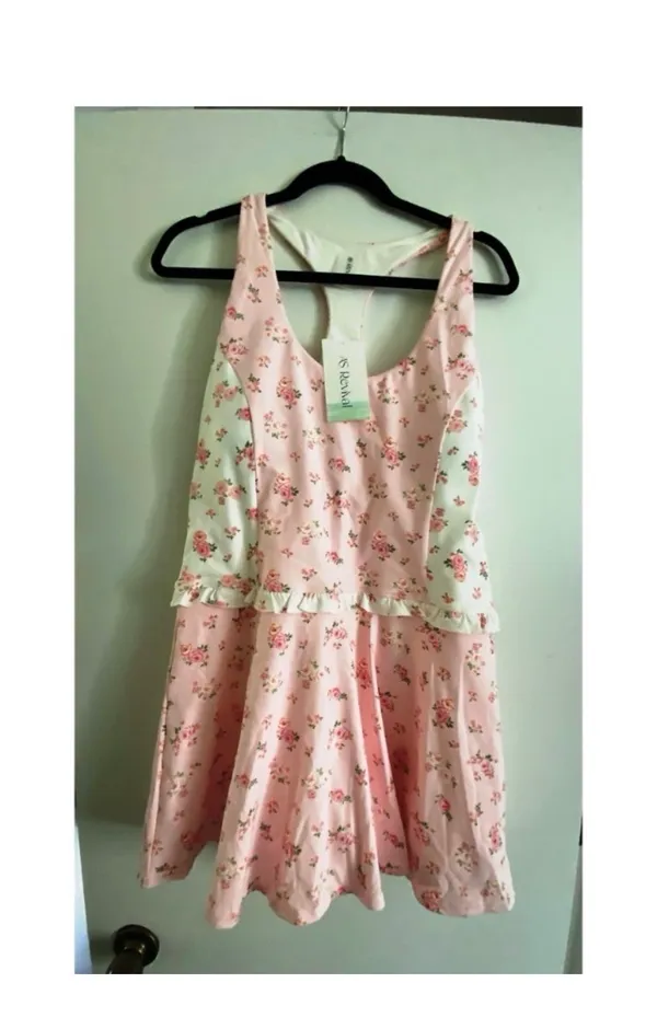 Altar'd State Pink Floral Mini Dress - Image 4