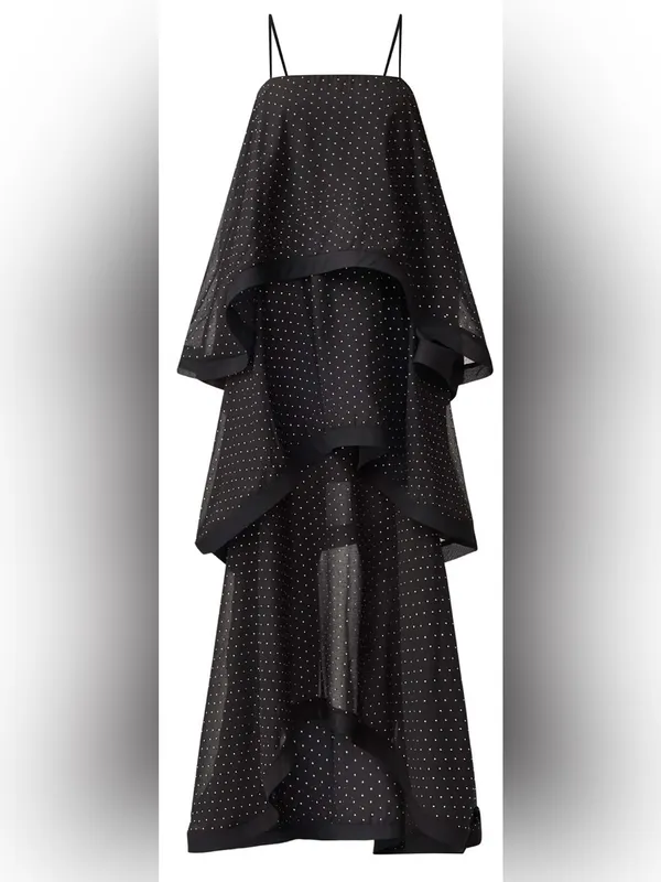 NEW Elliatt Moss Tiered Embellished Gown Black Cocktail Sz L - Image 5