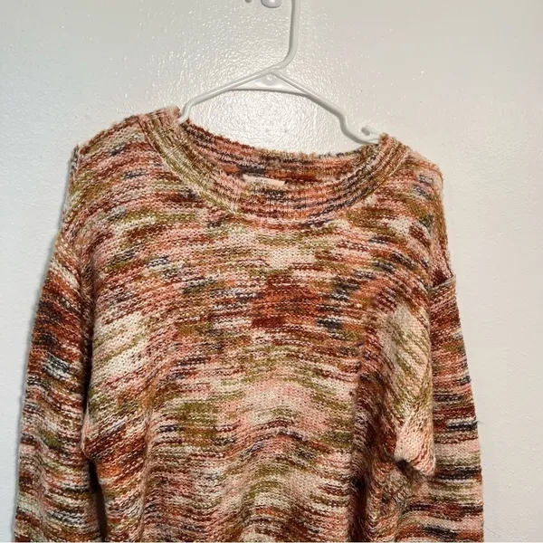 Peyton Primrose Women's Size Large Crewneck Sweater Multicolor Knit Orange Green - Image 2