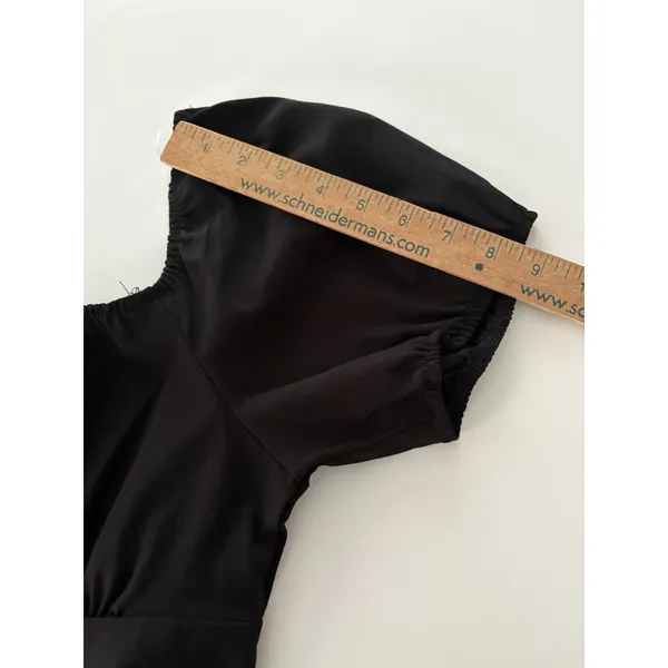 Riley & James Milkmaid Top Size Large Black Bows Puff Sleeve Whimsigoth Fairy - Image 13