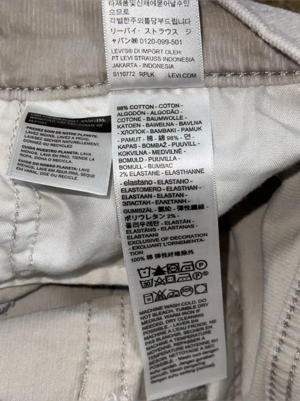 Levi’s 724 High Rise Straight Jeans NWOT Gray Corduroy Stretch Pants Sz 26x28 - Image 7