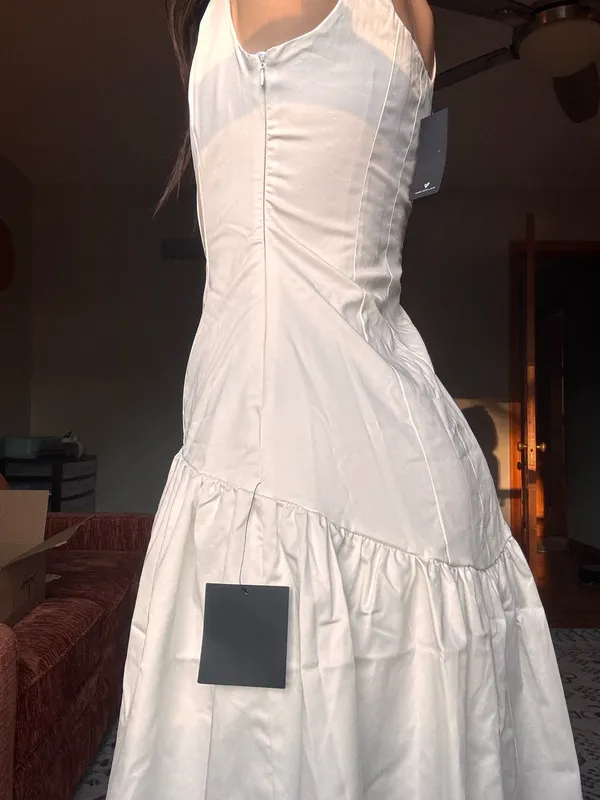 NWT Lulus White Corset Drop Waist Maxi Dress - Image 3
