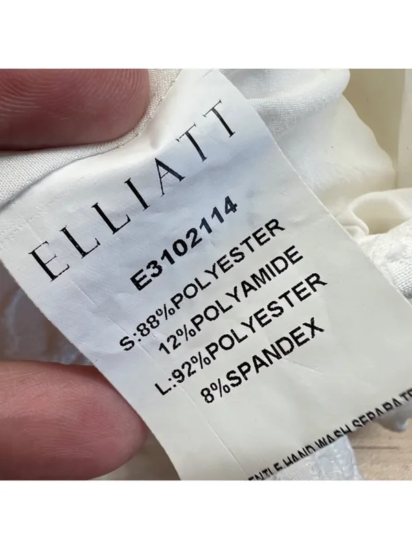 Elliatt Feminise Textured Puff Sleeve Sweeetheart Mini Dress White Size XL - Image 9