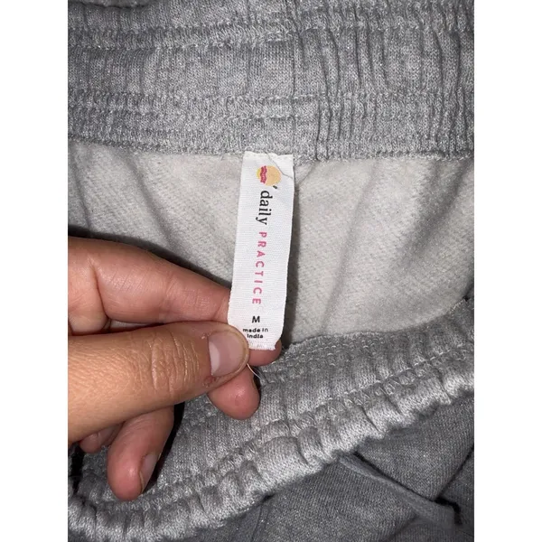 Daily Practice by Anthropologie Gray Shimmer Fleece Jogger Sweatpants Size M - Image 2