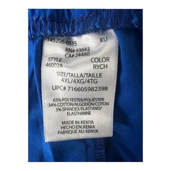 Code Happy Women Royal Blue Medical Scrub Pants 4XL Antimicrobial Protection - Image 8