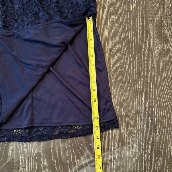 Sam Edelman Navy Lace Sleeveless Midi Dress Square Neck Women's Cocktail Wedding - Image 7