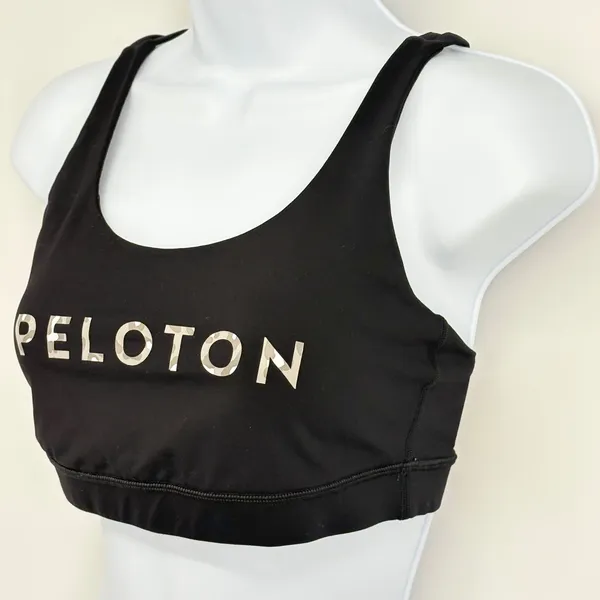 Lululemon‎ Peloton Energy Bra Women 8/M Black Strappy Camo Logo Sports Bra Top - Image 2