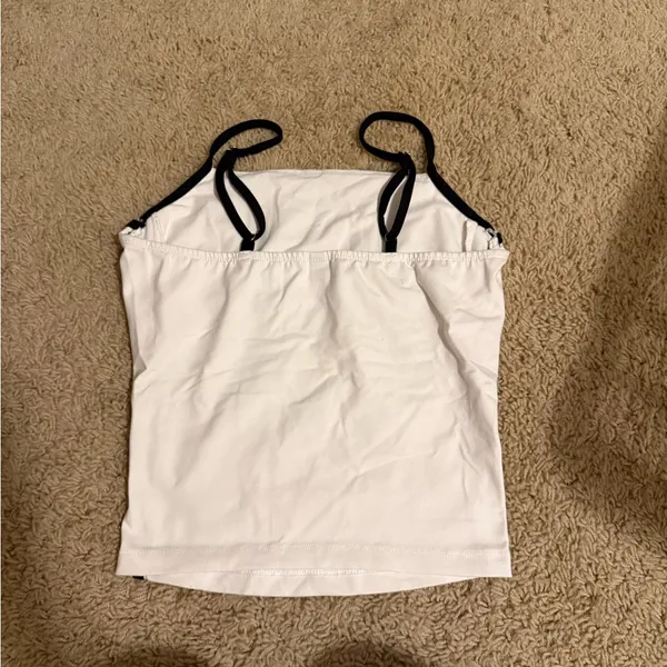 White and Black Trim Women's Top Size XS - Image 3