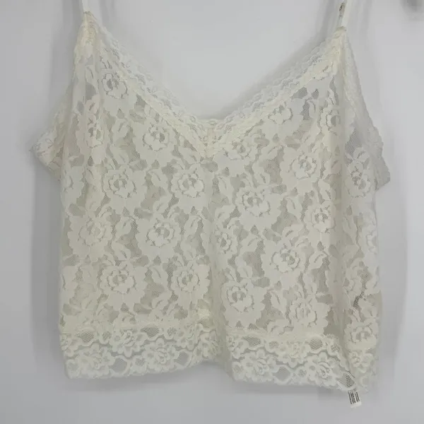 By Anthropologie Lace Camisole XL Ivory Coquette Romantic Boho Layering Floral - Image 5