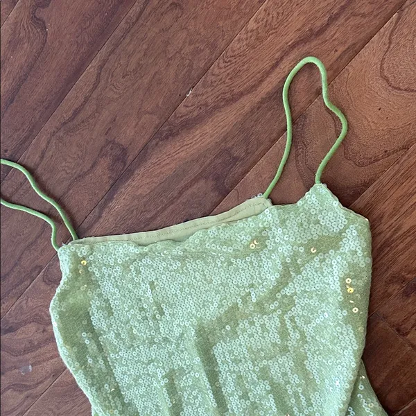 Non Signe Chartreuse Sequenced Baby Tank Size Small - Image 3