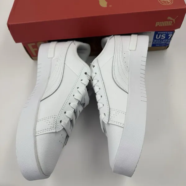 New PUMA Court Women’s Sneakers White Leather Low Top Casual Shoes Size 7 - Image 6