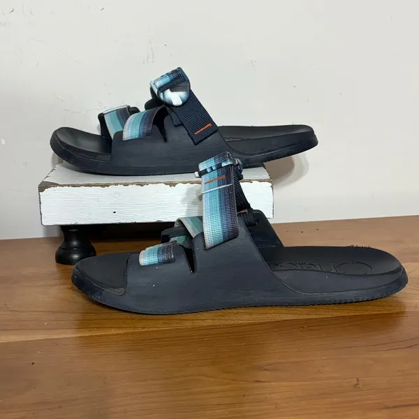 Chaco Chillos Slide Sandals Womens 7 Navy Blue Ombre Striped Straps JCH107624 - Image 3