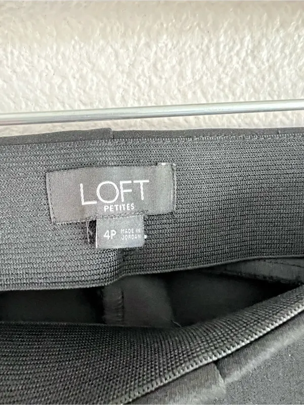 LOFT Women's High Waist Ponte Stretch Black Ankle Zip Legging Trouser‎ Cropped - Image 5