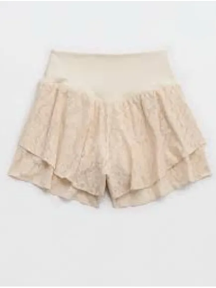 Aerie real me cake batter flowy skort shorts lace summer small summer casual - Image 2