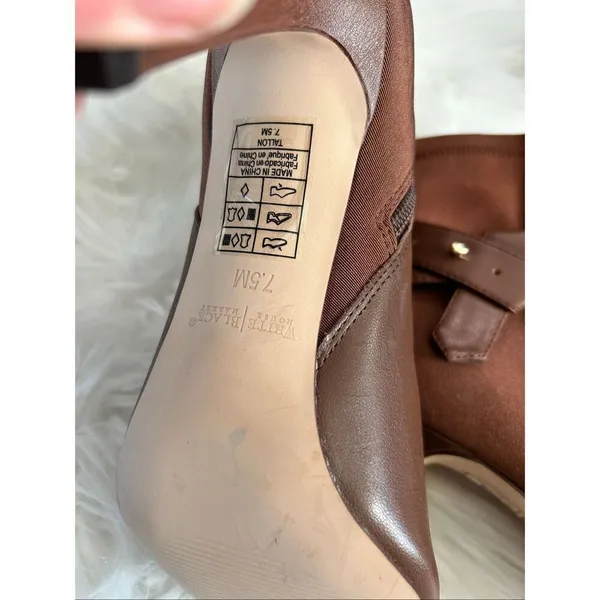 White House black market brown booties 4 inch heel size 7 1/2 medium New no box - Image 3