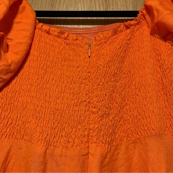 ASTR The Label Orange Off The Shoulder Midi A-Line Dress - Size Medium - Image 5