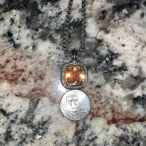 Citrine rhinestone necklace & earring set - Image 4