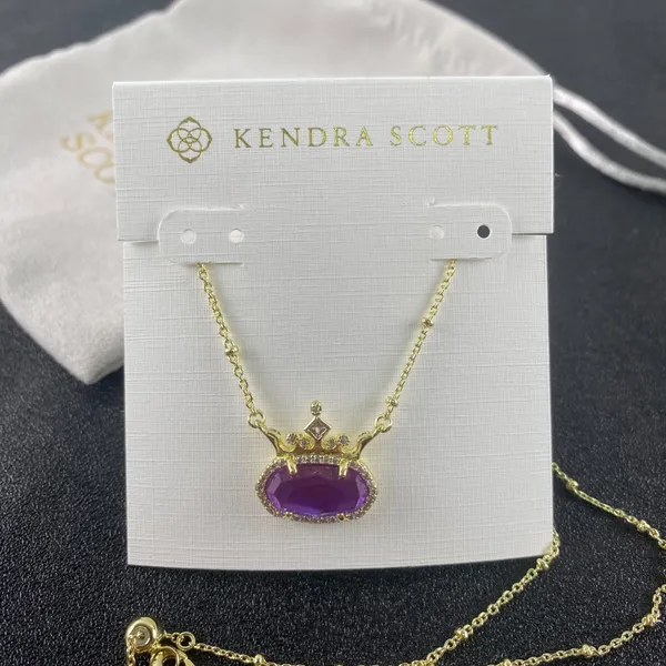 Kendra Scott Purple Crown Necklace - Image 3