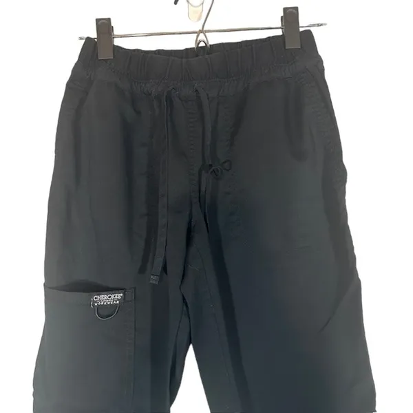 Cherokee Workwear Black Lightweight Medical Scrub Pants Women Sz XS - Image 3