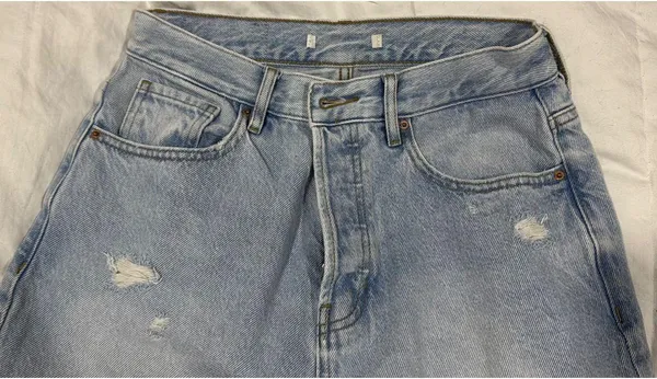 Light Indigo Distressed Dad Jeans - Image 3