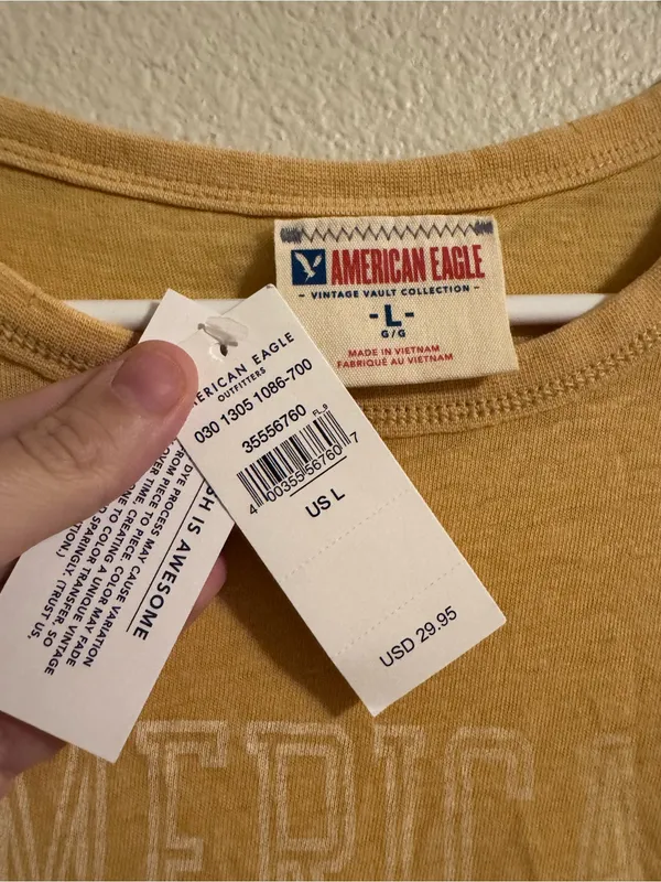 NWT American Eagle Outfitters Tan Graphic Short Sleeve Tee - Image 2