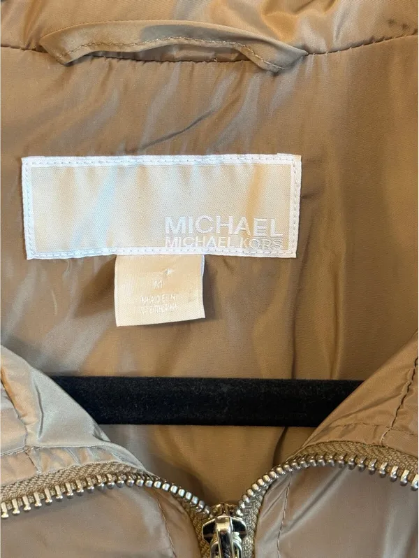 Tan Michael Kors Hooded Anorak Jacket Women's Size Medium - Image 2