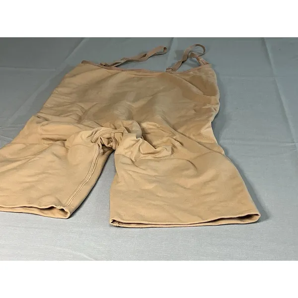 SKIMS L Seamless Mid Thigh Shapewear Bodysuit Nude Beige Adjustable Straps - Image 6