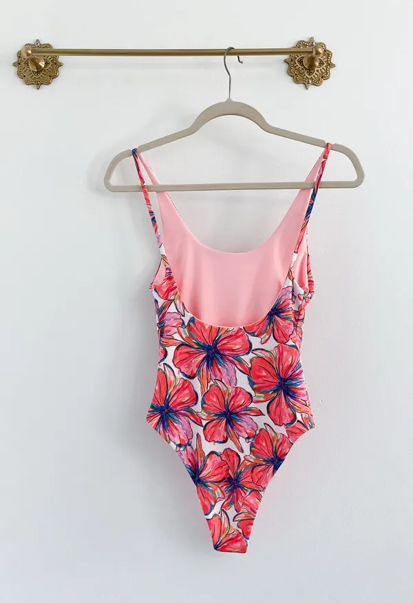 Kulani Kinis Hibiscus Floral Plunge One Piece Swimsuit Tropical - Image 5