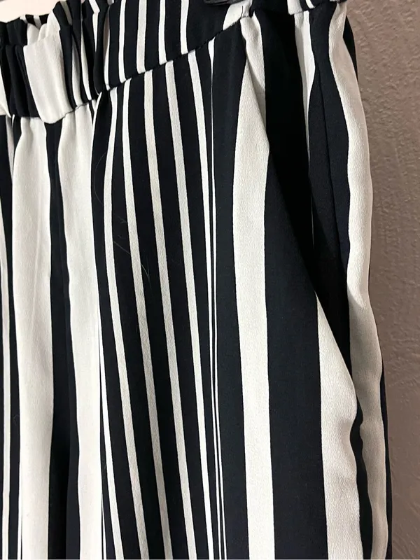 H&M Vertical Stripe Wide-Leg Pants - Image 2